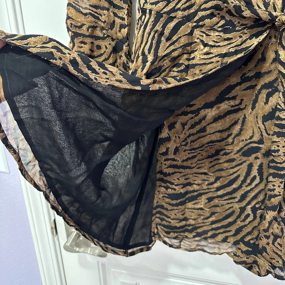 Ganni Dress | Animal Print Wrap Mini | Size: 38/4-6 - Picture 9 of 10